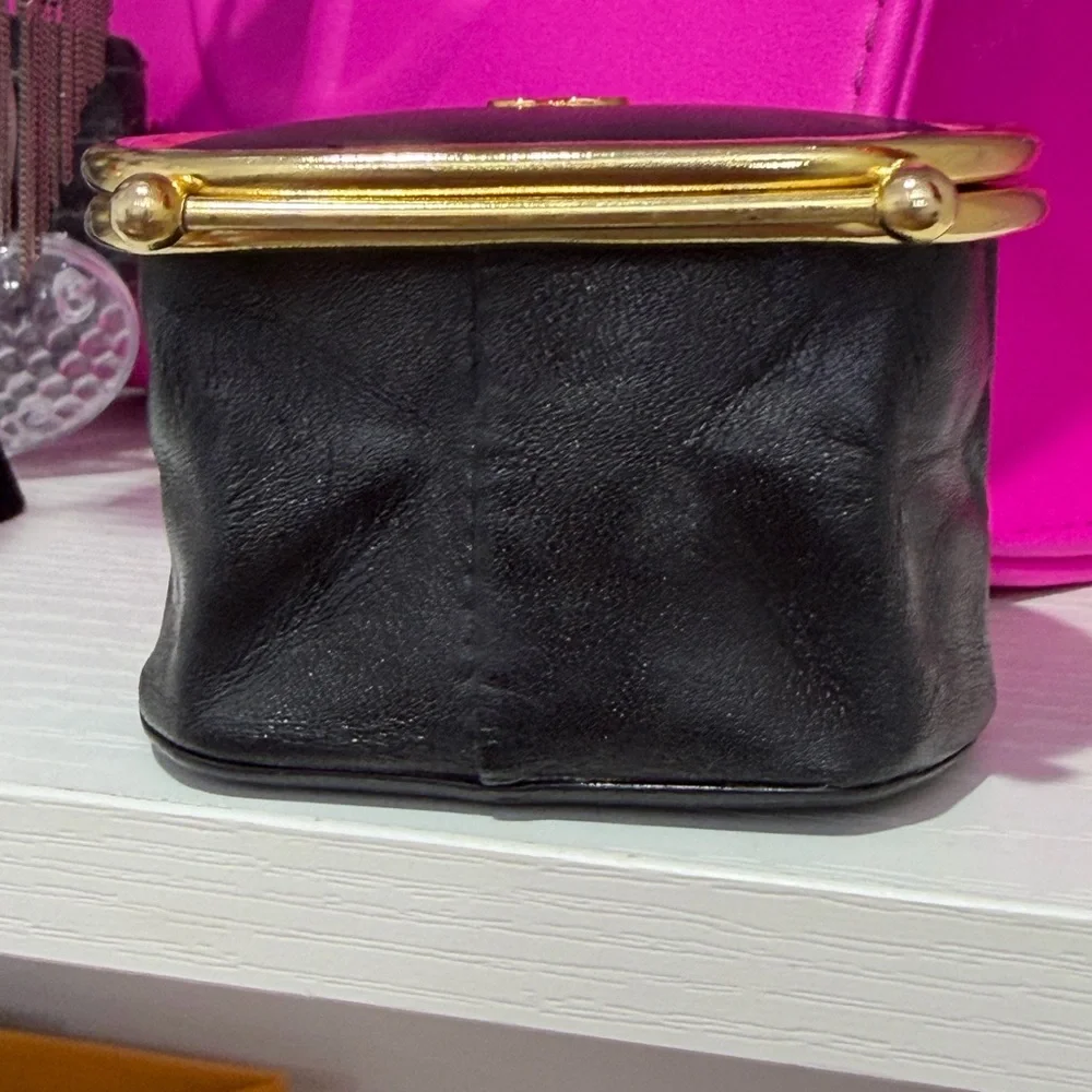 Valentino Garavani Black and Gold Coin Pouch - Picture 5 of 14